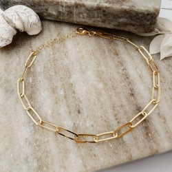 Bransoletka srebrna pozłacana chain